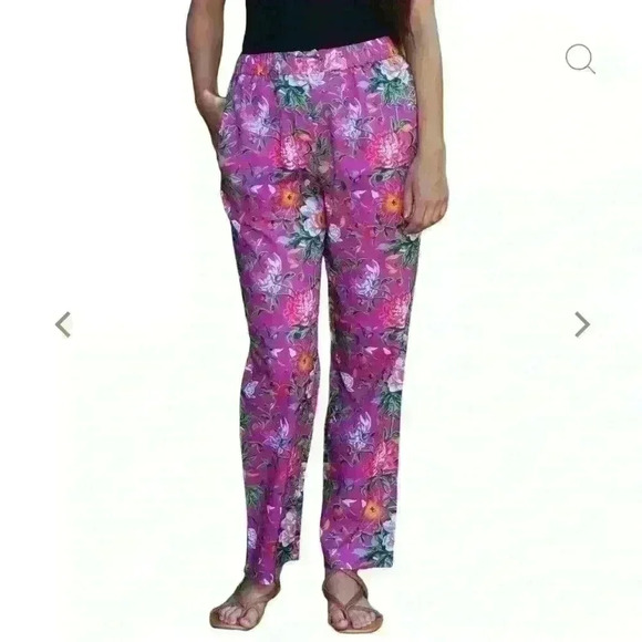 Summer Drawstring Floral Pants Sizes S-5x - Picture 2 of 7